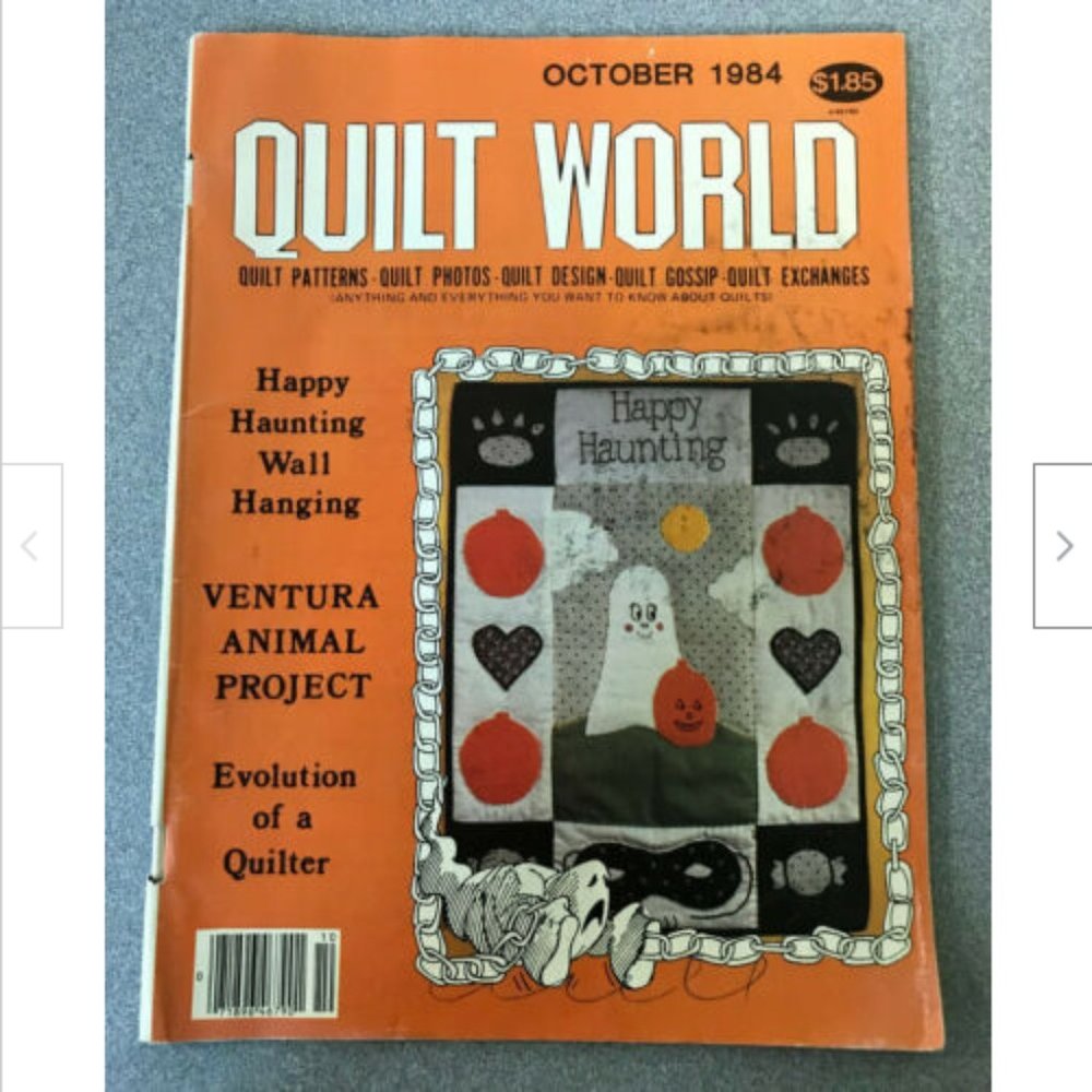 Quilt World Magazine October 1984 Halloween Quilting Pattern Floral Star Squares